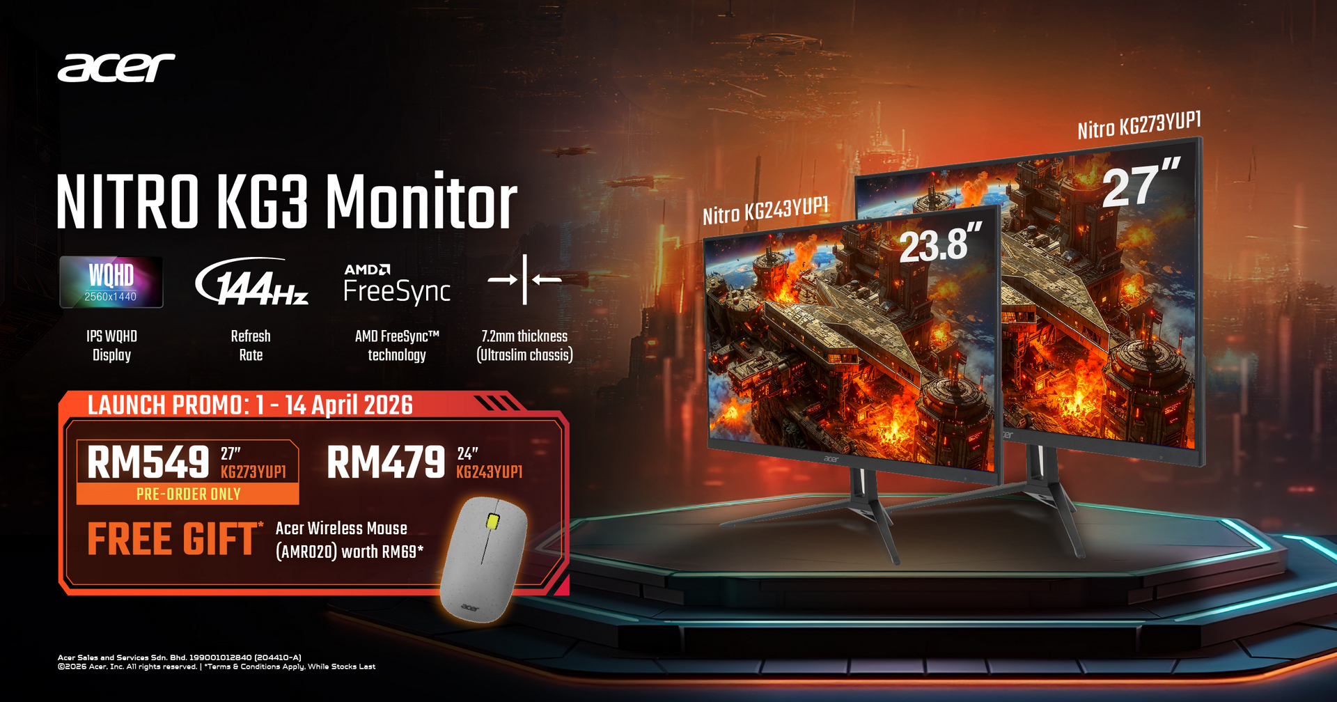 New Acer Nitro KG3 Gaming Monitors Now Available In Malaysia